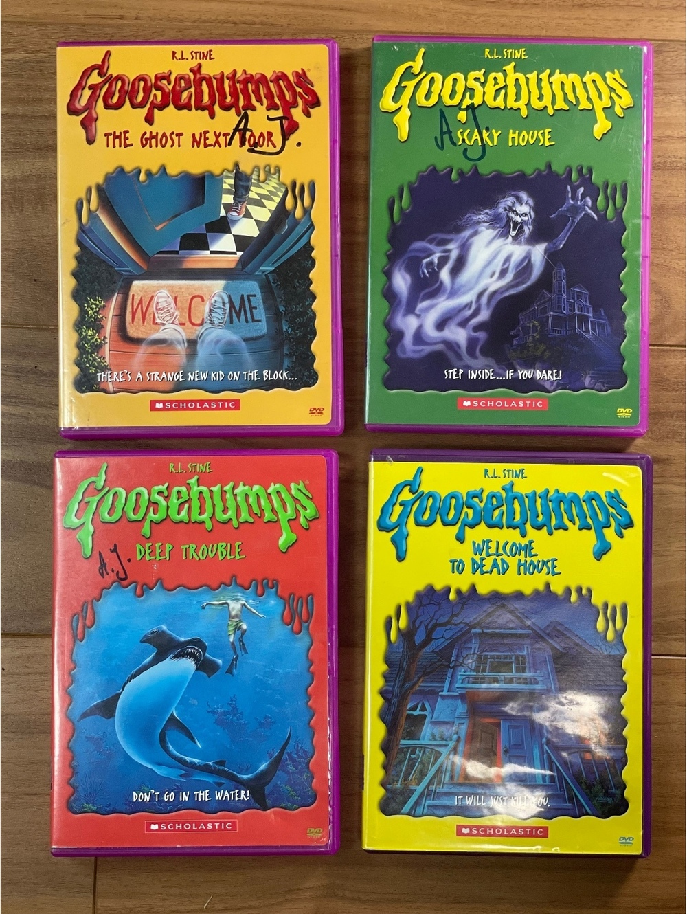 Goosebumps 4 DVD Bundle Purple Cases Deep Trouble Ghost Next Door dead house
